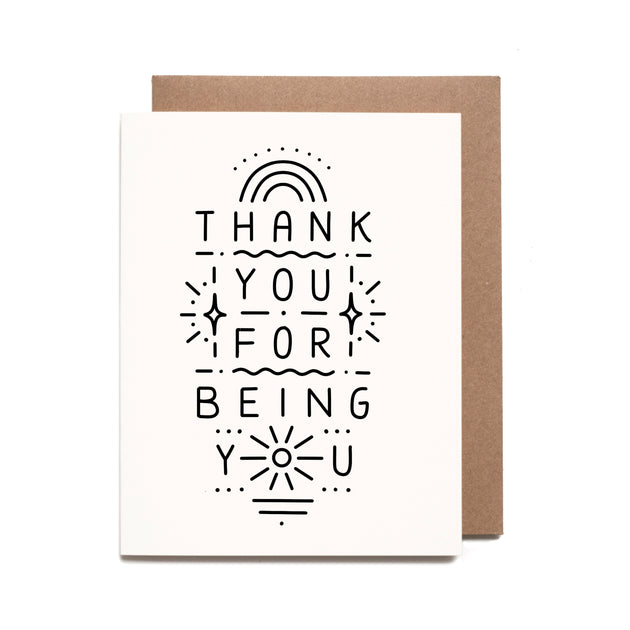 Thank You For Being You Riso Printed Card