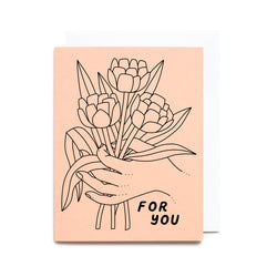 For You Flowers Riso Printed Card