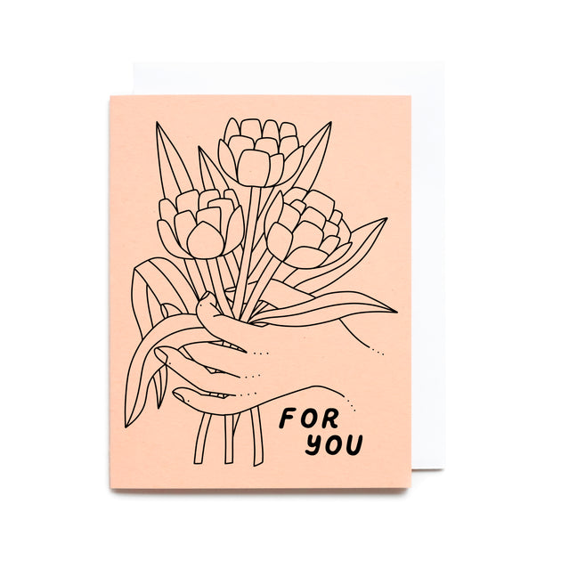 For You Flowers Riso Printed Card
