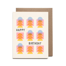 Happy Birthday Grid Risograph Card