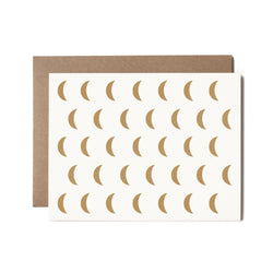 Gold Moon Pattern Riso Printed Card