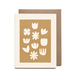 Pressed Flower Shapes Risograph Card