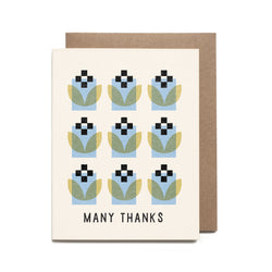 Many Thanks Grid Risograph Card