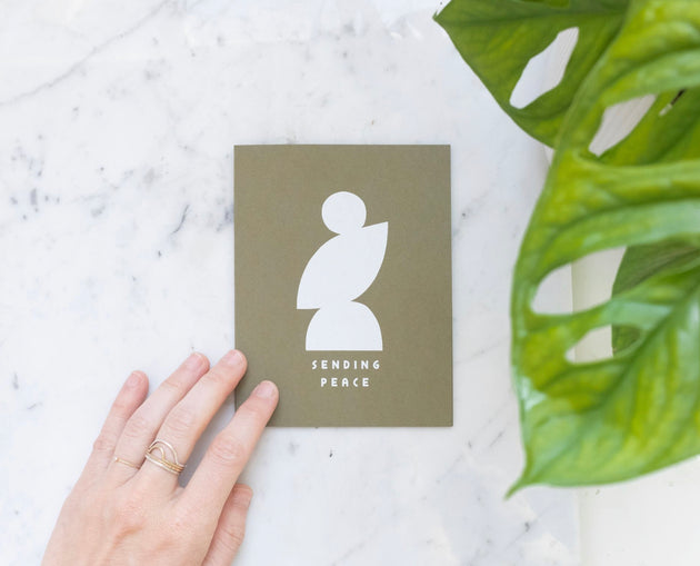 Sending Peace Silhouette Screen Printed Card