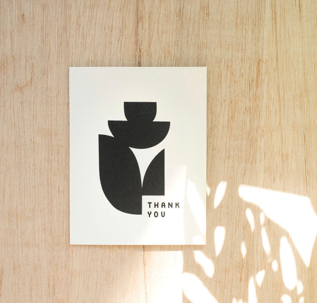 Thank You Silhouette Screen Printed Card