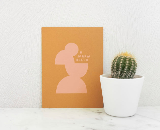 Warm Hello Silhouette Screen Printed Card