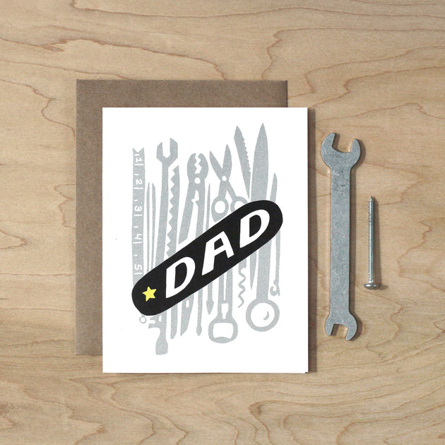 Dad Pocket Knife Screen Printed Card