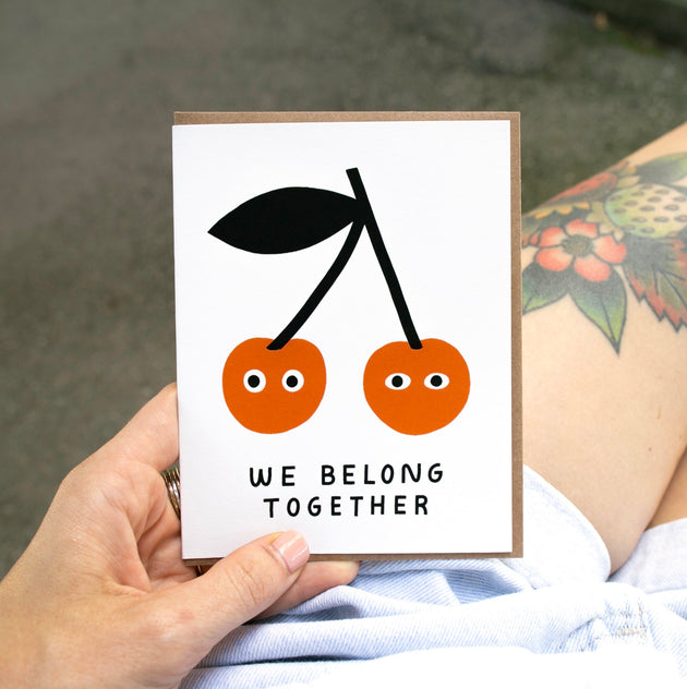 Belong Together Cherries Screen Printed Card