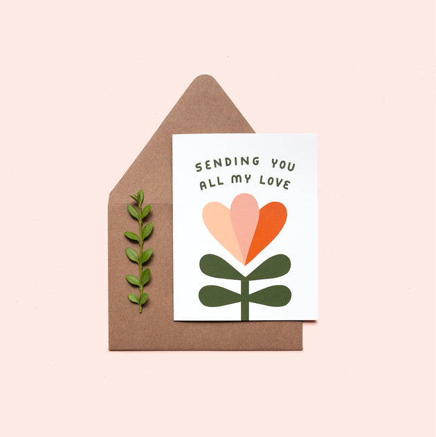 Sending All My Love Screen Printed Card