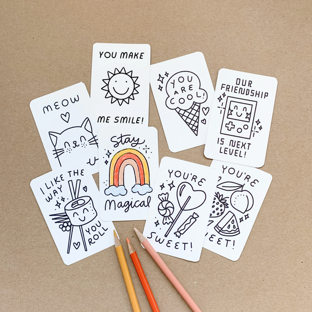 Download & Print: Color-In Valentines for Kids (and cute adults!)