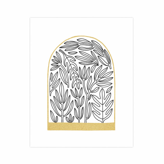 Terrarium Black + Gold 11x14 Screen Print