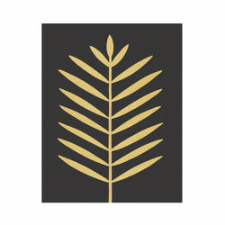 Sale - Modern palm leaf - Gold on black - 11x14 Screen Print