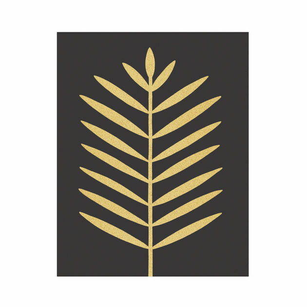 Sale - Modern palm leaf - Gold on black - 11x14 Screen Print