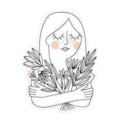 Flower Girl Die Cut Sticker