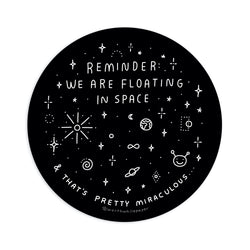 Floating In Space Die Cut Sticker
