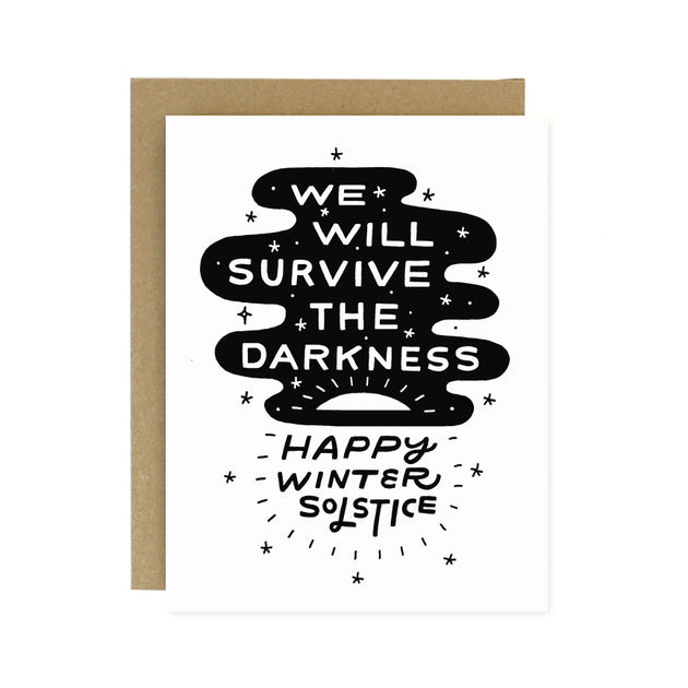 Winter Solstice Darkness Screen Printed Card