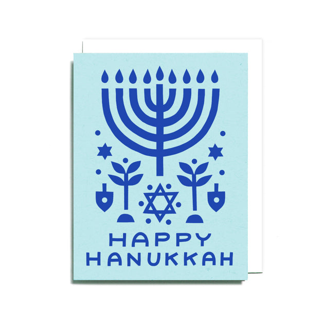 Happy Hanukkah Collage Screen Printed  Card