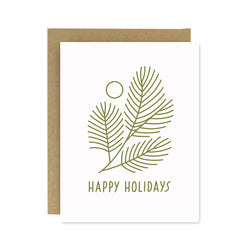 Happy Holidays Pine Screen Printed Card
