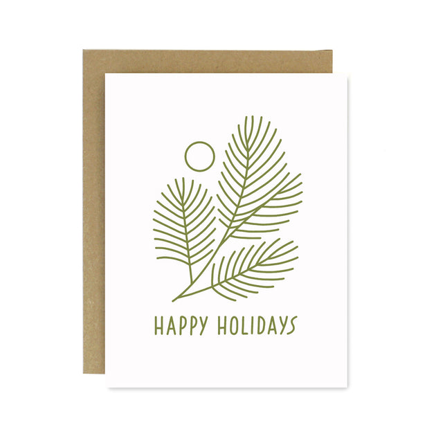 Happy Holidays Pine Screen Printed Card