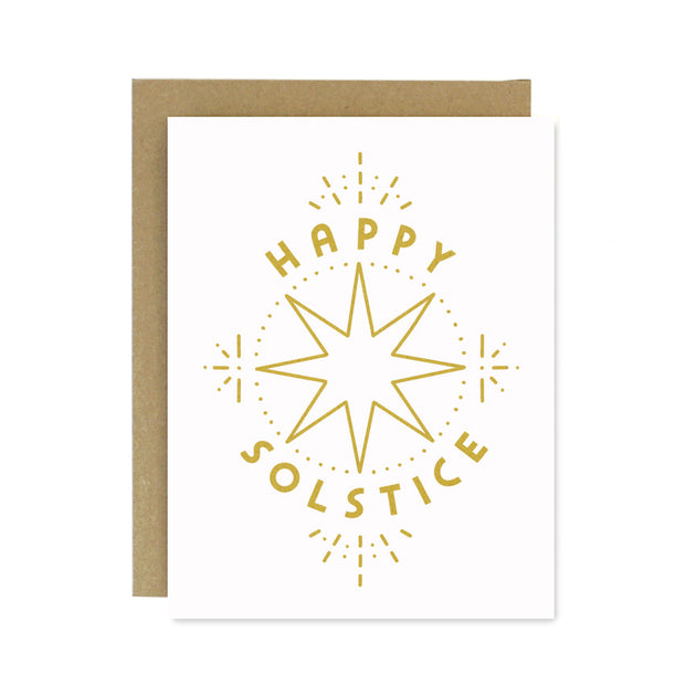 Happy Solstice Wheel Screen Printed Card