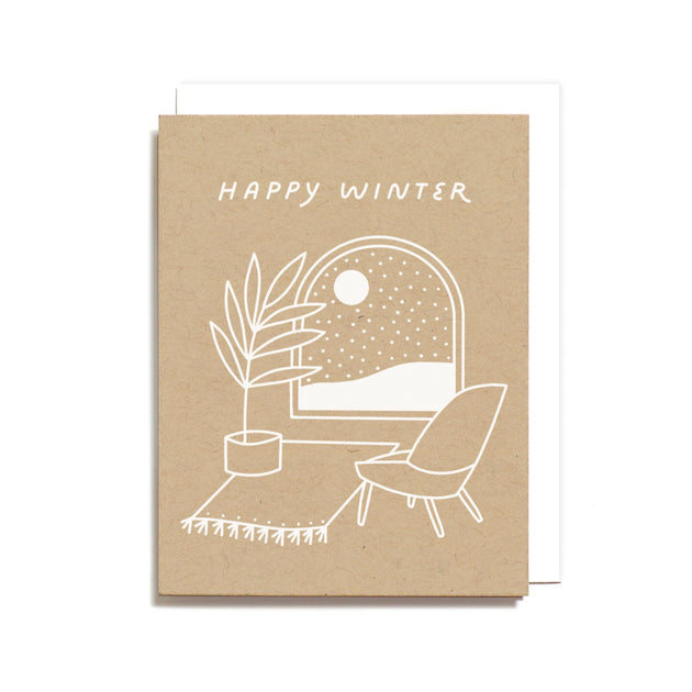 Happy Winter Screen Printed Card