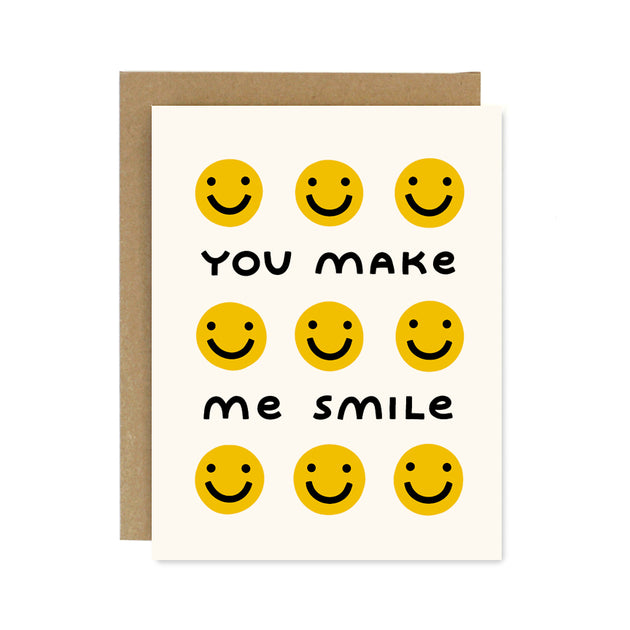You Make Me Smile Screen Printed Card