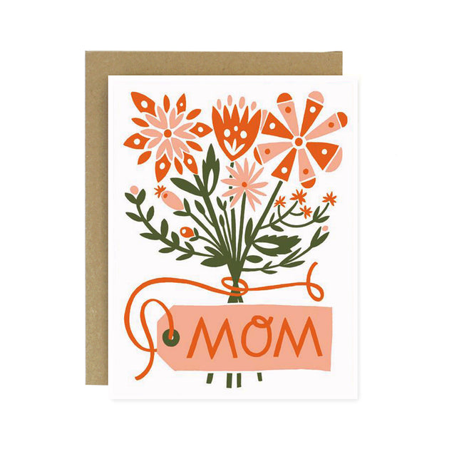 Mother's Day Flower Bouquet Screen Printed Card