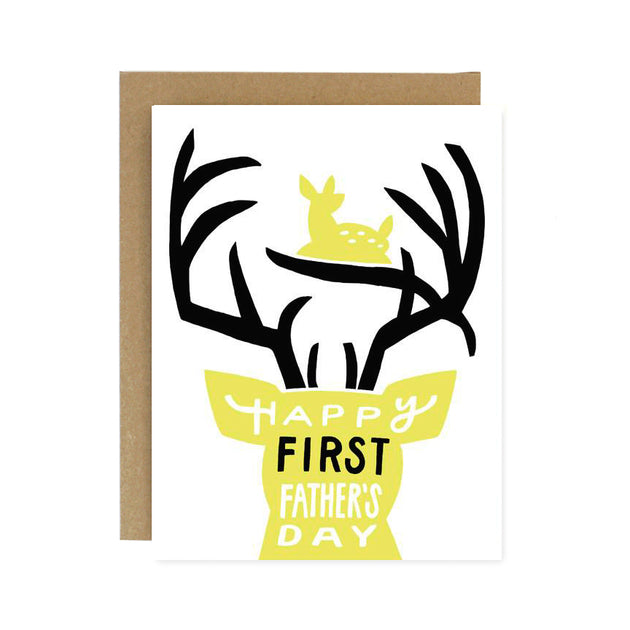 Sale - First Father's Day Deer Screen Printed Card