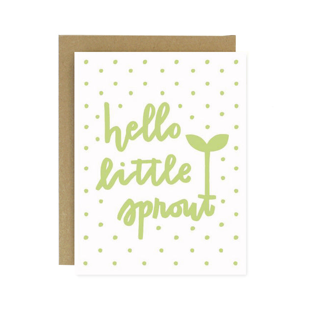 Little Sprout Screen Printed New Baby card