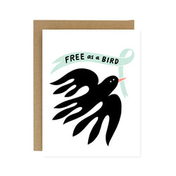 Sale - Free as a Bird Screen Printed Card