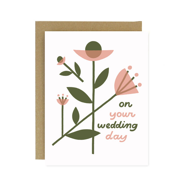 Wedding Day Flowers Screen Printed Card