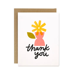 Thank You Flower Vase Risograph Card