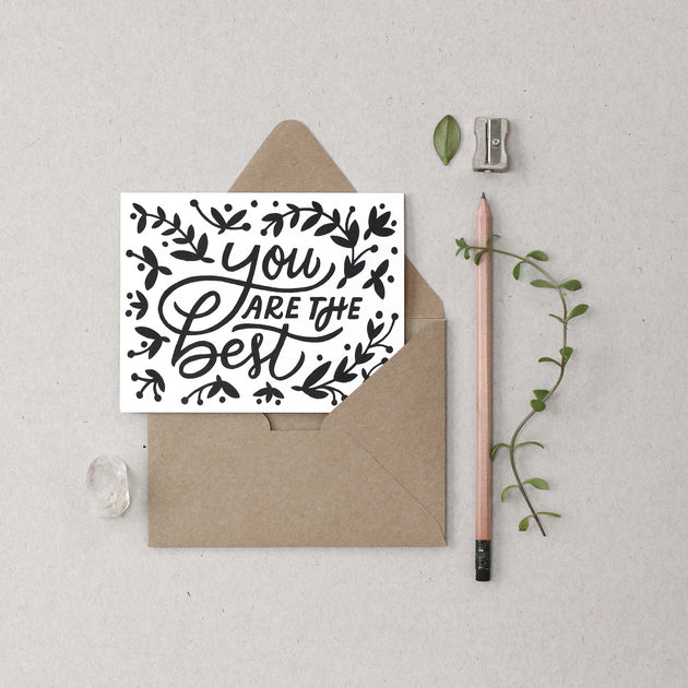 Sale - You Are The Best Screen Printed Card