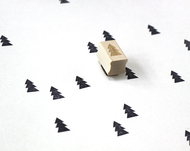 Little pine tree rubber stamp