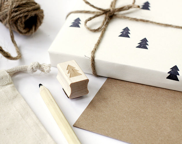 Little pine tree rubber stamp