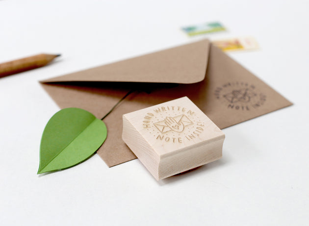 Hand Written Note Inside Rubber Stamp