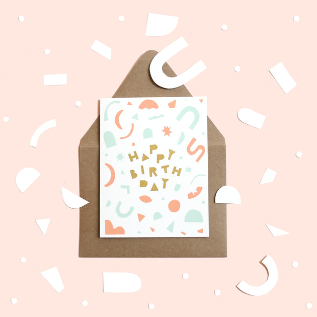 Birthday Confetti Screen Printed Card