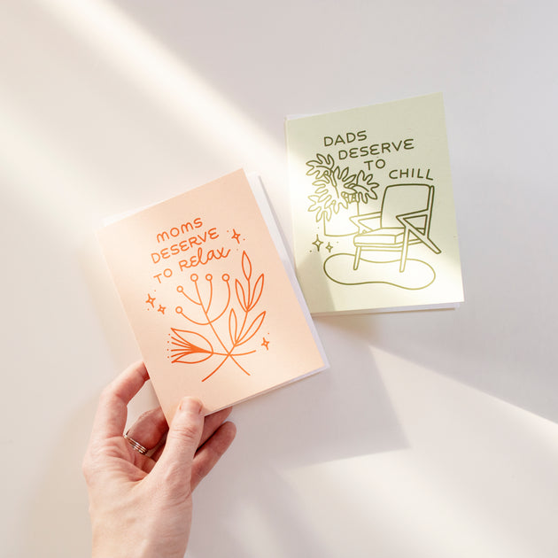 Moms Deserve To Relax Screen Printed Card