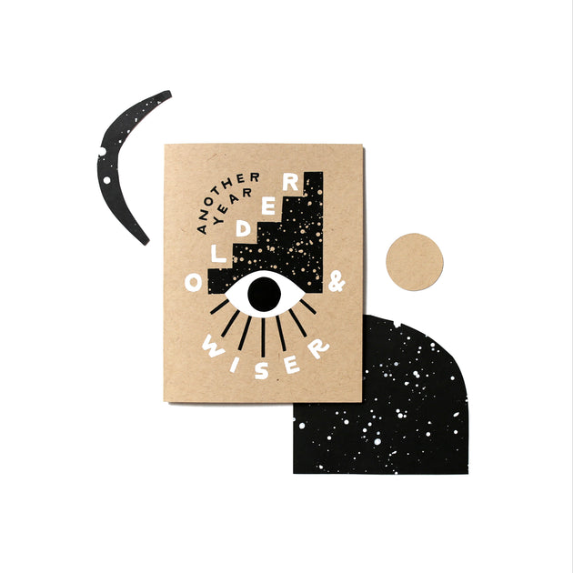 Older & Wiser Screen Printed Birthday Card