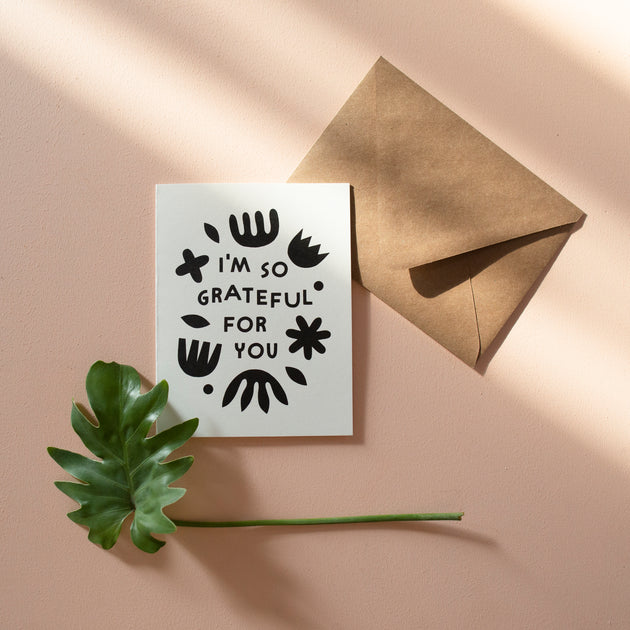 So Grateful For You Screen Printed Card