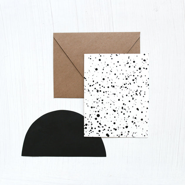 Sale - Splatter Pattern Card - B&W