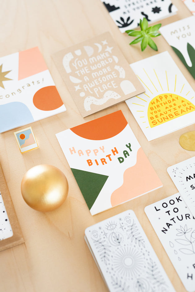 Birthday Shapes and Colors Screen Printed Card
